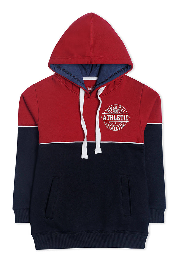 Red & Navy Blue Athletic Hoodie